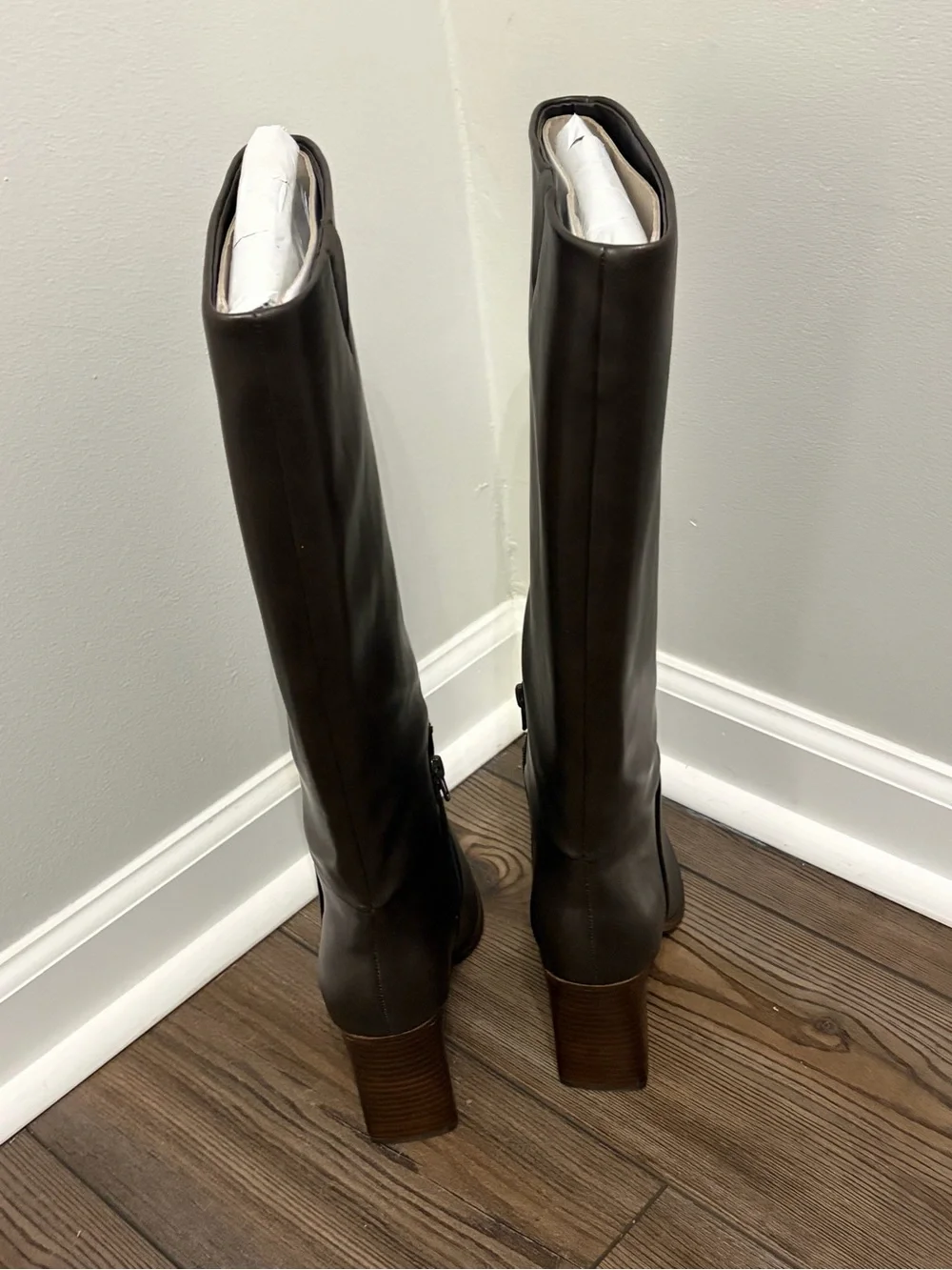 Calvin Klein Women's Over-the-Knee Leather Boots in Dark Brown